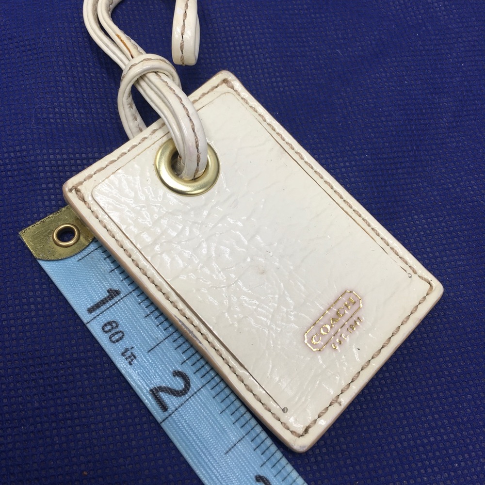 Coach Patent Crinkle Leather Gold Lettering ID Tag Luggage Tag